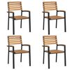 vidaXL Stackable Garden Chairs 4 pcs Solid Wood Acacia and Metal