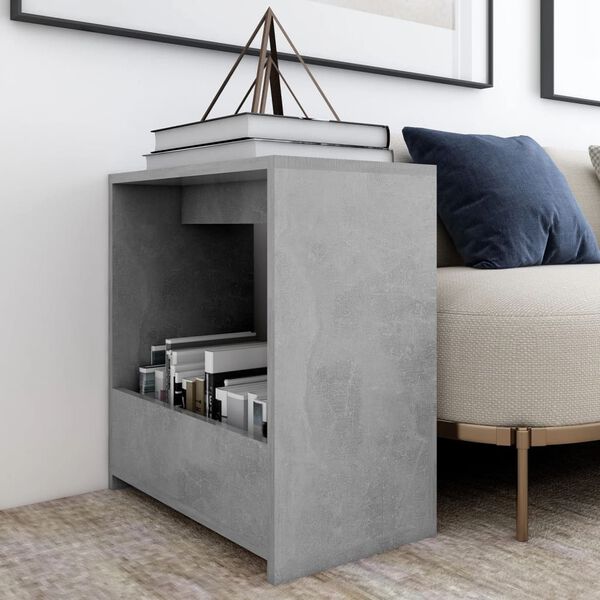 vidaXL Side Table Concrete Grey 50x26x50 cm Engineered Wood