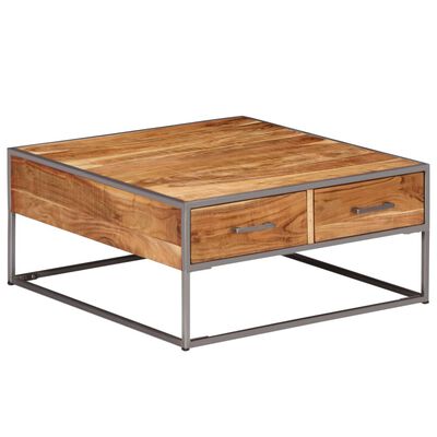 vidaXL Coffee Table 75x75x35 cm Solid Acacia Wood