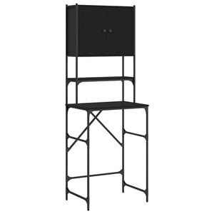 vidaXL Washing Machine Cabinet Black 68x48,5x194 cm