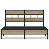vidaXL Metal Bed Frame without Mattress Sonoma Oak 160x200 cm