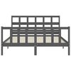 vidaXL Bed Frame without Mattress Grey King Size Solid Wood Pine