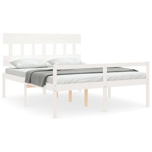 vidaXL Senior Bed without Mattress White 160x200 cm Solid Wood