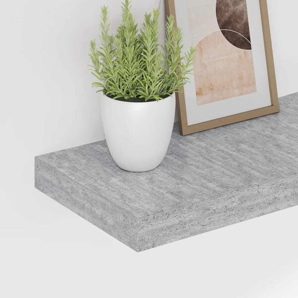 vidaXL Floating Wall Shelves 4 pcs Concrete Grey 50x23x3.8 cm MDF