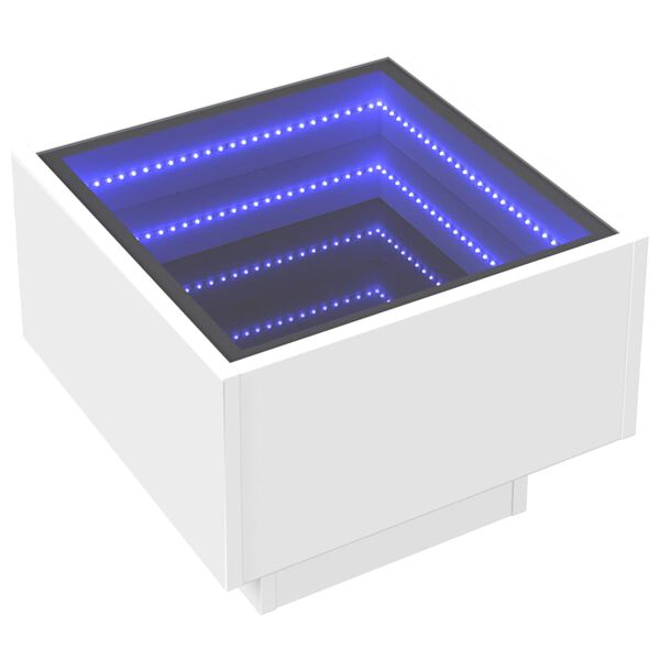 vidaXL Bedside Table with Infinity LED White 40x40x30 cm