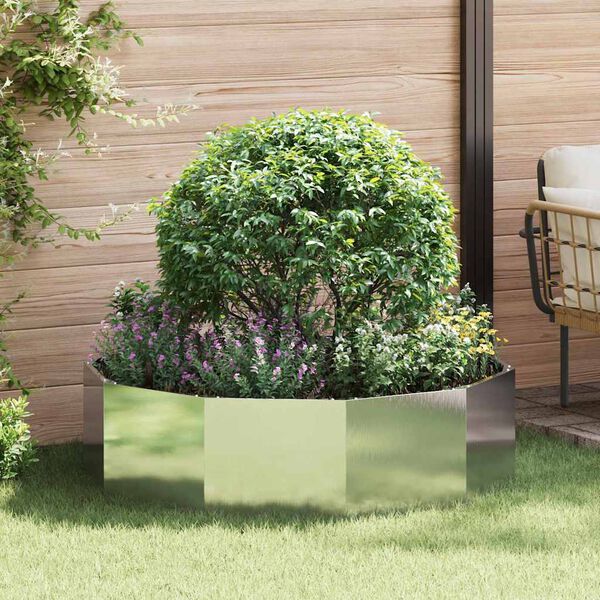 vidaXL Planter Silver 120 x 120 x 35 cm Stainless Steel