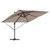vidaXL Roma Parasol Taupe 286 x 285 x 265 cm Polyester and Aluminium