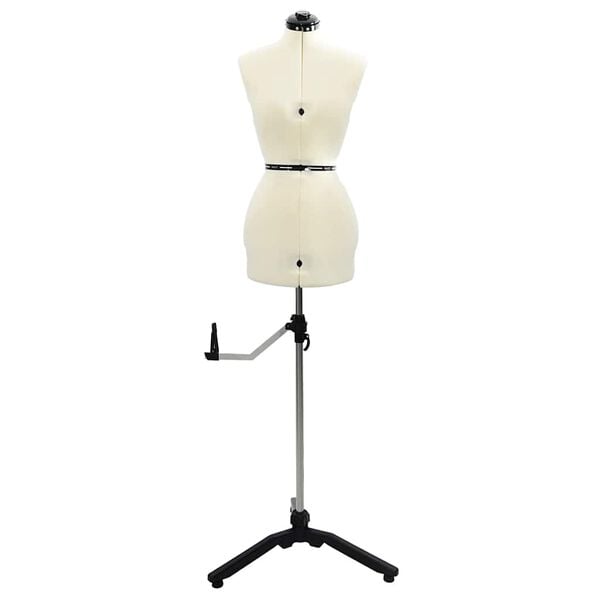 vidaXL Adjustable Dress Form Female Height Adjustable Cream S Velvet