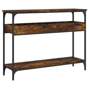 vidaXL Console Table with Shelf Smoked Oak 100x29x75cm Engineered Wood