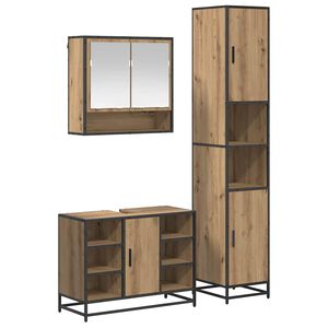 vidaXL Bathroom Furniture Set 3 pcs Artisan Oak Engineered Wood
