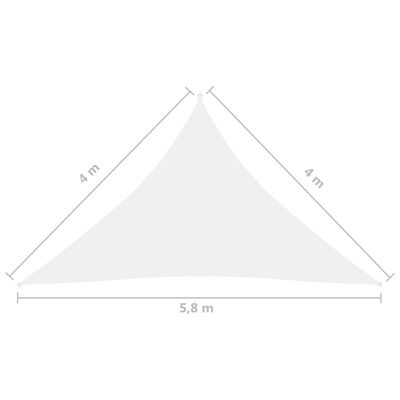 vidaXL Sunshade Sail Oxford Fabric Triangular 4x4x5.8 m White