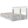 vidaXL Bed Frame Manual Concrete Grey 135 x 190 cm Engineered Wood