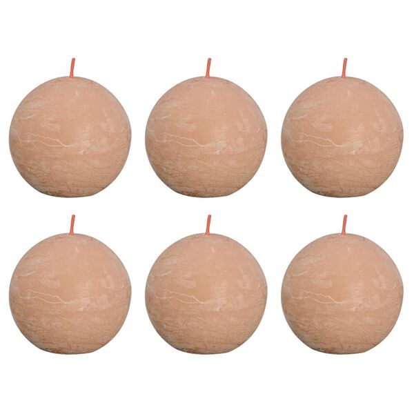 Bolsius Rustic Ball Candles Shine 6 pcs 76x71 mm Misty Pink