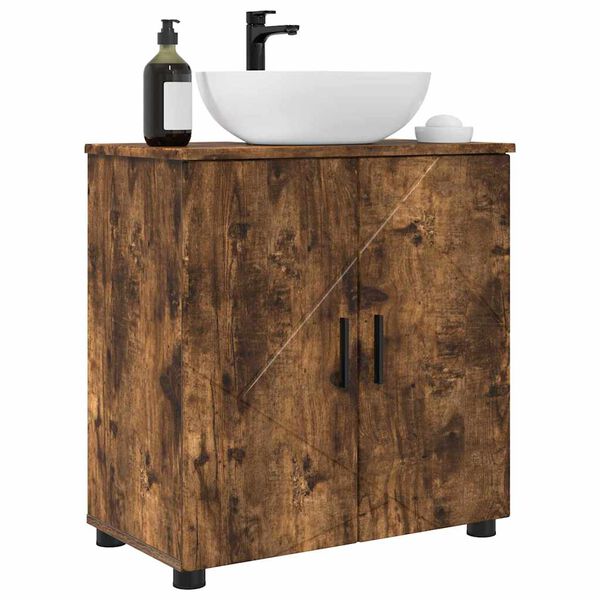 vidaXL Bathroom Cabinet with Storage Smoked Oak 61 x 35 x 64 cm