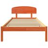 vidaXL Bed Frame with Headboard Wax Brown 100 x 200 cm Solid Pine Wood