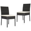 vidaXL 3 Piece Outdoor Dining Set with Cushions Poly Rattan Black