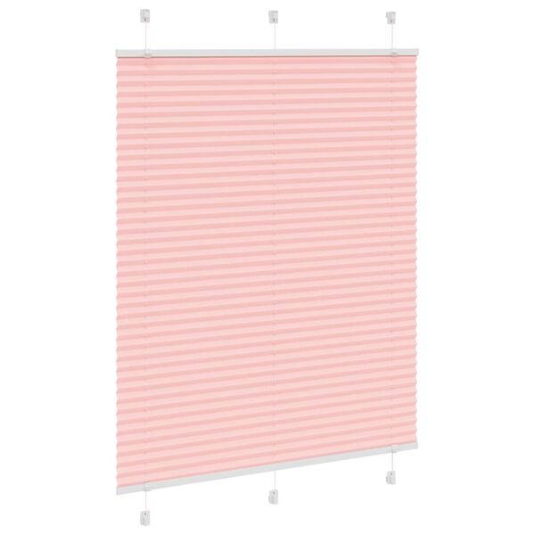 vidaXL Pleated Blind Pink 105x100 cm Fabric Width 104.4 cm Polyester