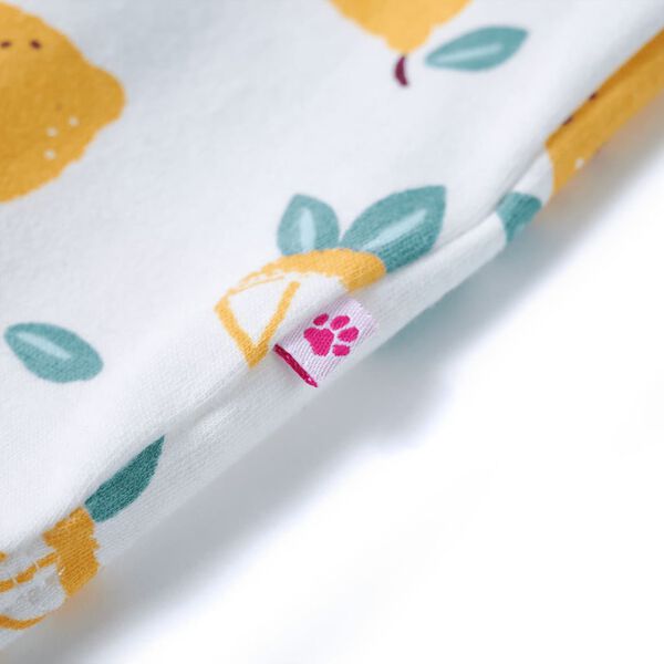 Kids'T-shirt with Tie Hem Ecru 140