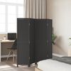 vidaXL Room Divider 4 Panels Black Solid Wood Paulownia