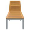vidaXL Sun lounger Reclining Grey 200 x 55 x 35 cm Solid Acacia Wood