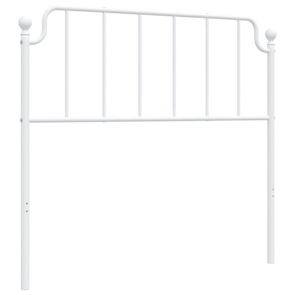 vidaXL Metal Replace Headboard White 107 cm