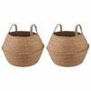 vidaXL Plant Pot with Handles 2 pcs Natural &Oslash; 45 x 36 cm 100% Seagrass