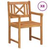 vidaXL Garden Chairs 8 pcs Natural Solid Acacia Wood