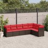 vidaXL 7 Piece Garden Sofa Set with Cushions Brown Poly Rattan