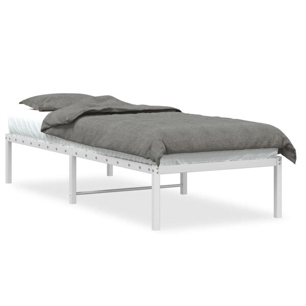 vidaXL Metal Bed Frame without Mattress White 75x190cm