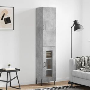 vidaXL Highboard Concrete Grey 34,5x34x180 cm Engineered Wood