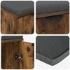 vidaXL Hall Bench with Cushion with Storage Smoked Oak 60 x 38 x 46 cm