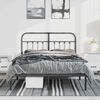 vidaXL Metal Bed Frame without Mattress with Headboard Black 150x200cm