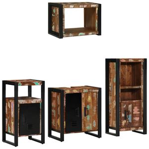 vidaXL Bathroom Furniture Set 4 pcs Multicolour and Black