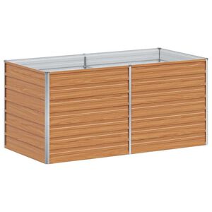 vidaXL Garden Raised Bed 160x80x77 cm Galvanized Steel Silver