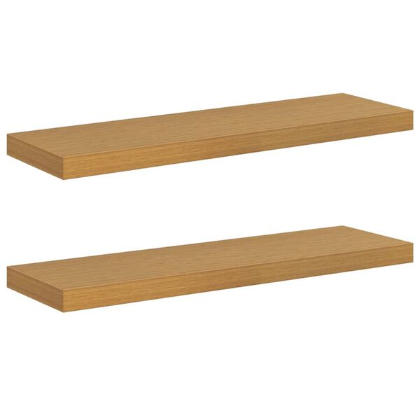 vidaXL Wall Shelf 2 pcs Beige 90 x 23.5 x 4 cm Engineered Wood