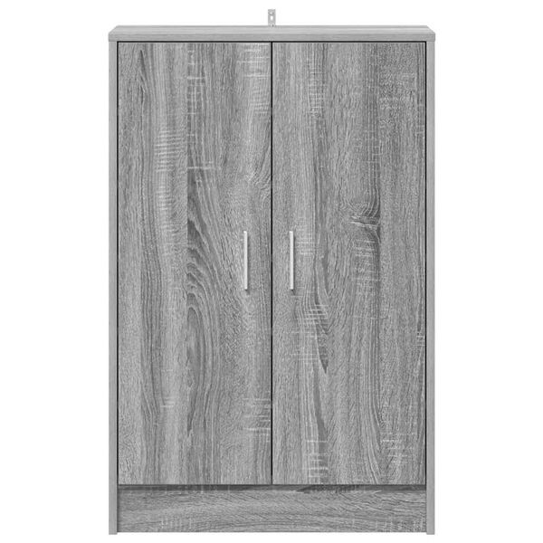 vidaXL Shoe Cabinet Grey Sonoma 60x35x92 cm Engineered Wood