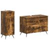 vidaXL 2 Piece Bathroom Cabinet Set BREDA Smoked Oak Engineered Wood