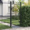 vidaXL Fence Gate Boxtel Single Door with Spike Top Steel 1x2 m Black