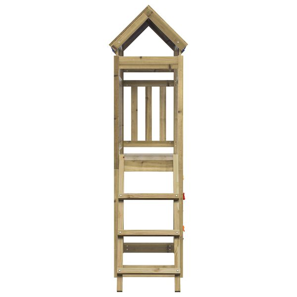vidaXL Play Tower Brown 110.5 x 52.5 x 215cm Solid Impregnated Wood
