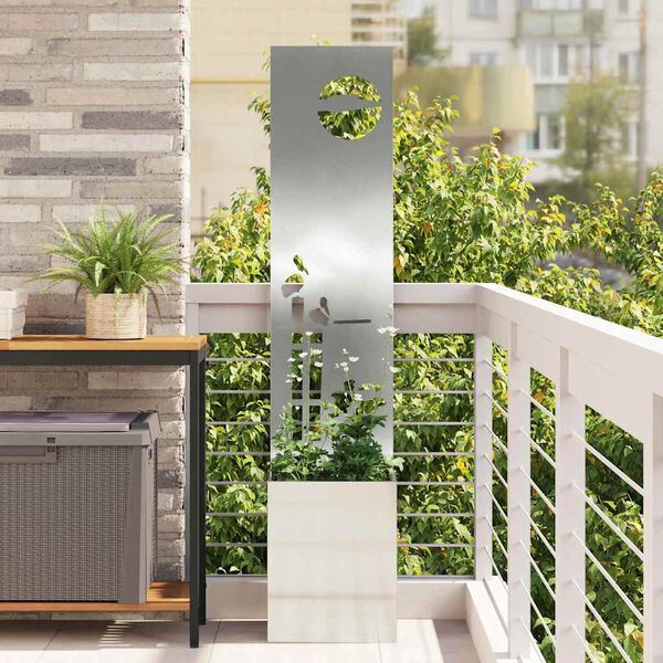 vidaXL Garden Privacy Screen Silver 32 x 140 cm Galvanised steel