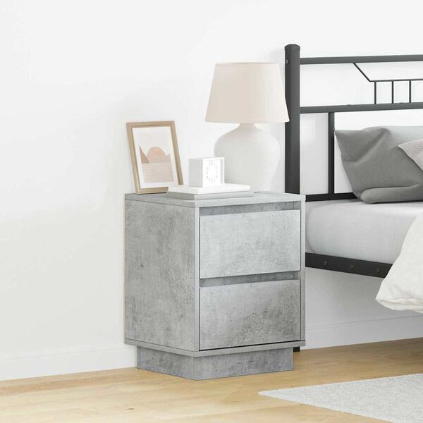 vidaXL Bedside Cabinet Concrete Grey 39 x 34.5 x 50 cm Engineered wood
