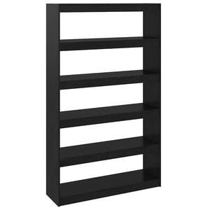 vidaXL Book Cabinet/Room Divider Black 100x30x167,5 cm Solid Wood Pine