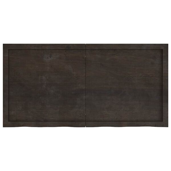 vidaXL Wall Shelf Dark Brown 120x60x(2-6) cm Treated Solid Wood Oak