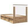 vidaXL Bed Frame Artisian Oak 90 x 200 cm Solid Pine Wood
