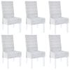 vidaXL Dining Chairs 6 pcs Light Brown Kubu Rattan and Mango Wood