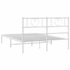 vidaXL Metal Bed Frame without Mattress with Headboard White 140x200cm