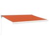 vidaXL Retractable Awning Orange and Brown with White Frame