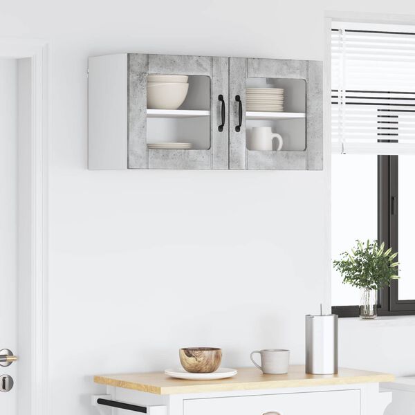 vidaXL Kitchen Cabinet Lucca 2 pcs Concrete Grey 40 x 31 x 40 cm