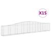 vidaXL Arched Gabion Baskets 15 pcs 400x30x60/80 cm Galvanised Iron