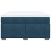 vidaXL Box Spring Bed with Mattress Dark Blue 140x200 cm Velvet